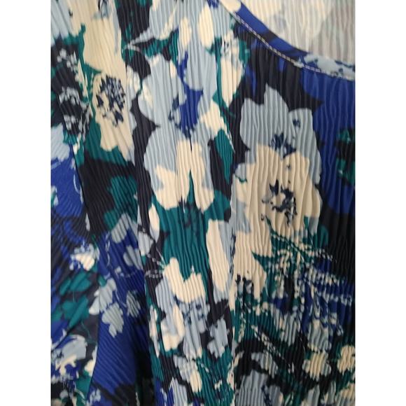 Jessica London Woman 22W Blouse Pullover Belle Flare 3/4 Sleeve Floral Baby Doll - Picture 4 of 8